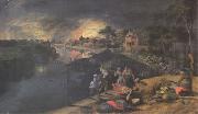 Gillis Mostraert Scene of War and Fire (mk05) oil painting